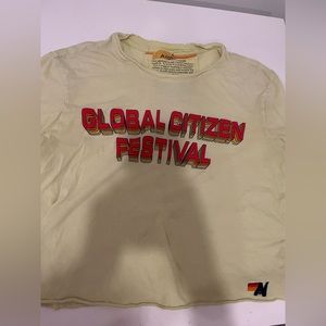 Aviator Nation Green Tee in good condition. It is cropped.